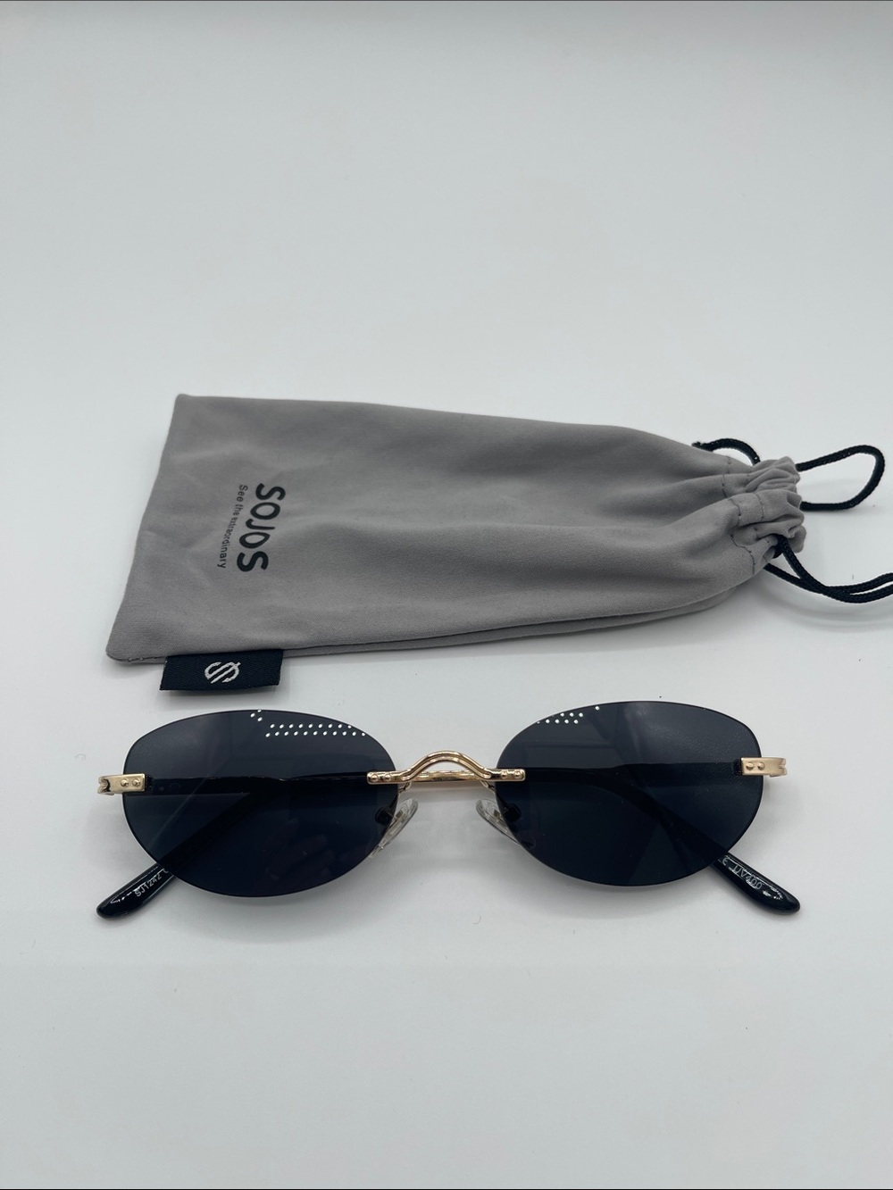SOJOS Retro Oval Sunglasses Womens Trendy Rimless Sunglasses